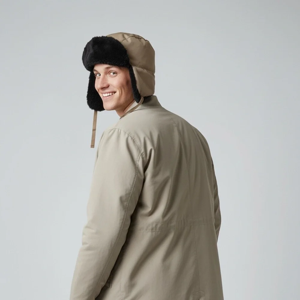 Vtg L.L. Bean Insulated Down Trapper With Ear Warming Flaps Hat XL